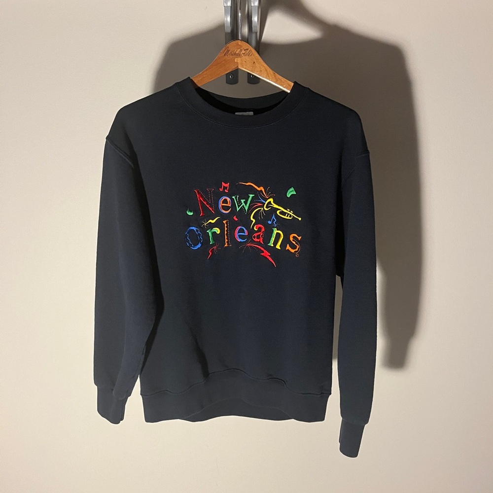 Fruit of the Loom Black New Orleans Crewneck Sweater